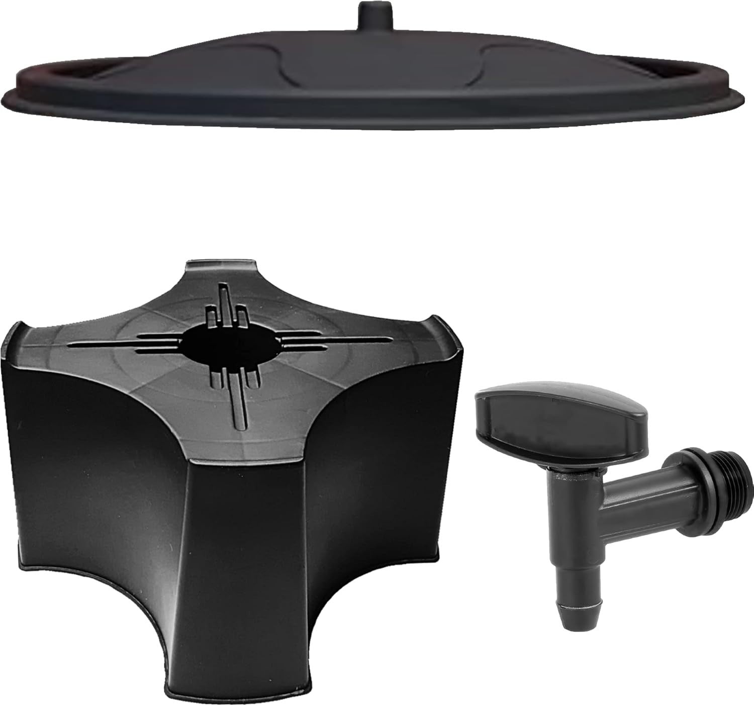 210L Black Garden Water Butt Kit with Stand, Tap & Lid for Outdoor Use