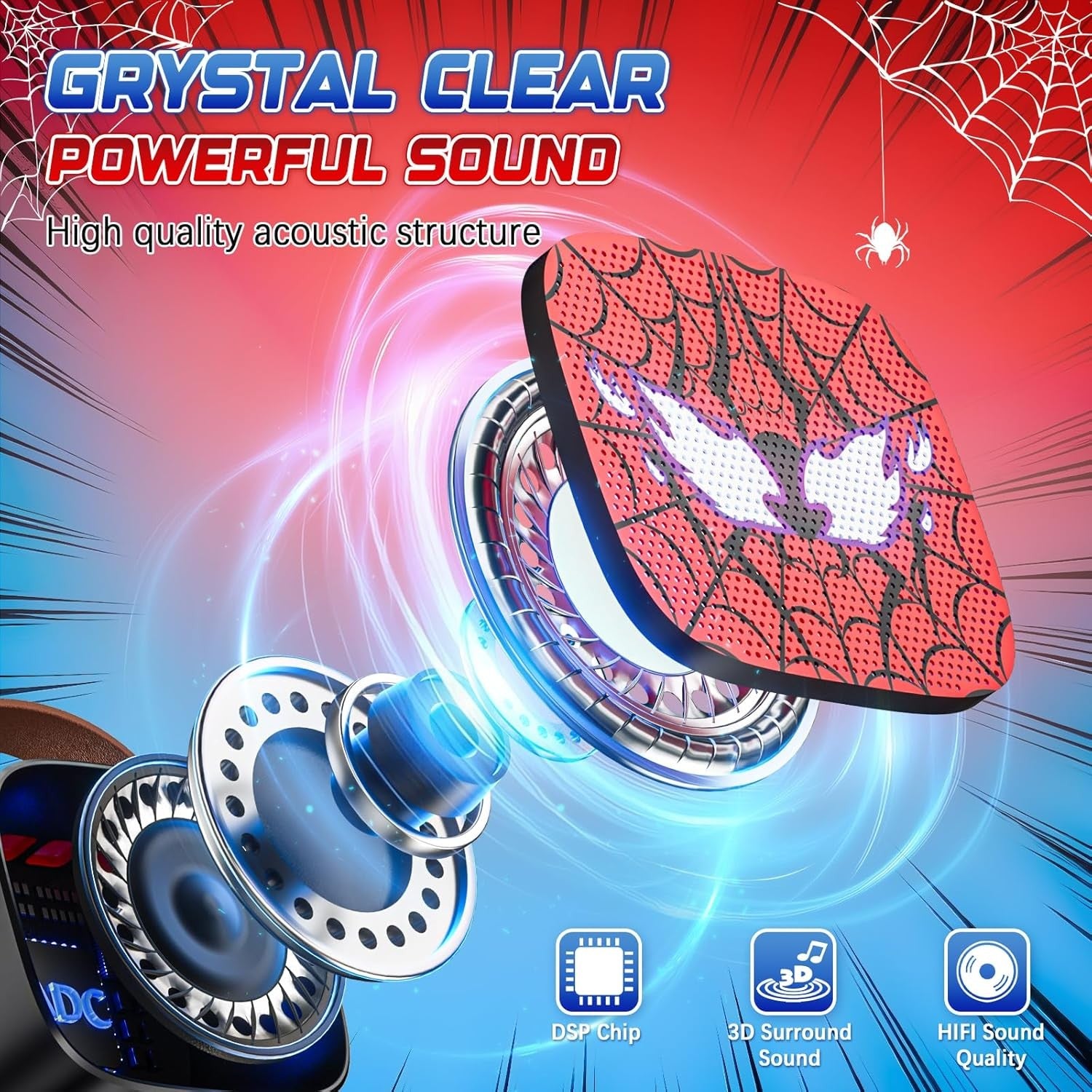Blue Spider Karaoke Machine 2 Mics Bluetooth LED Voice Changer