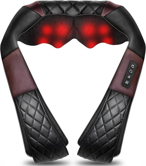 Shiatsu Neck Shoulder Massager with Heat Deep Kneading Back Pain Relief