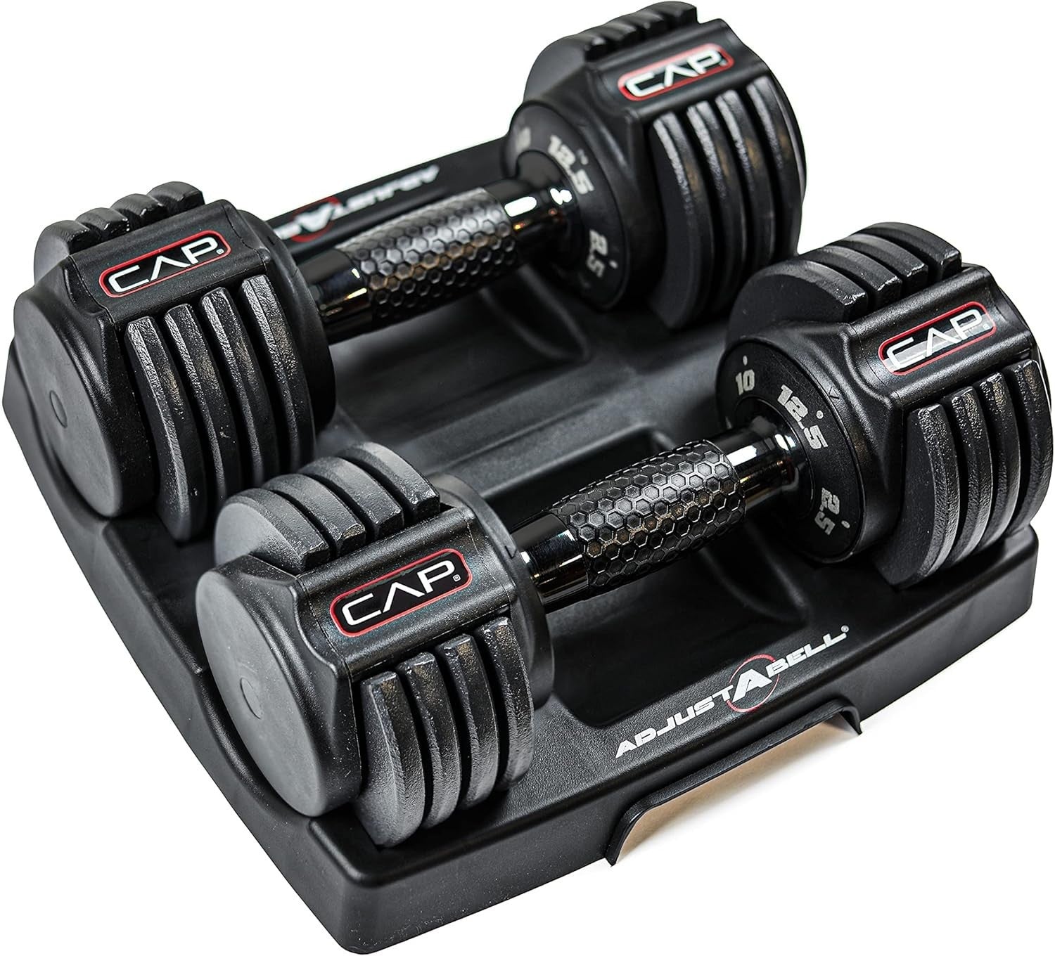 12.5LB Adjustable Dumbbell Pair Twist Handle Honeycomb No-Roll Home Gym