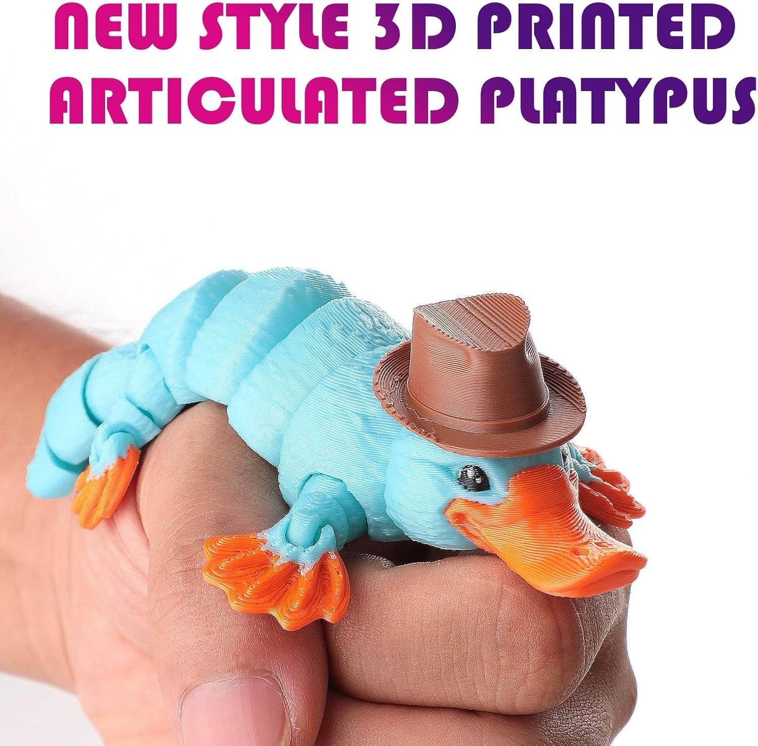 2pcs 3D Printed Platypus Fidget Toy Desk Animal Stress Relief Gift