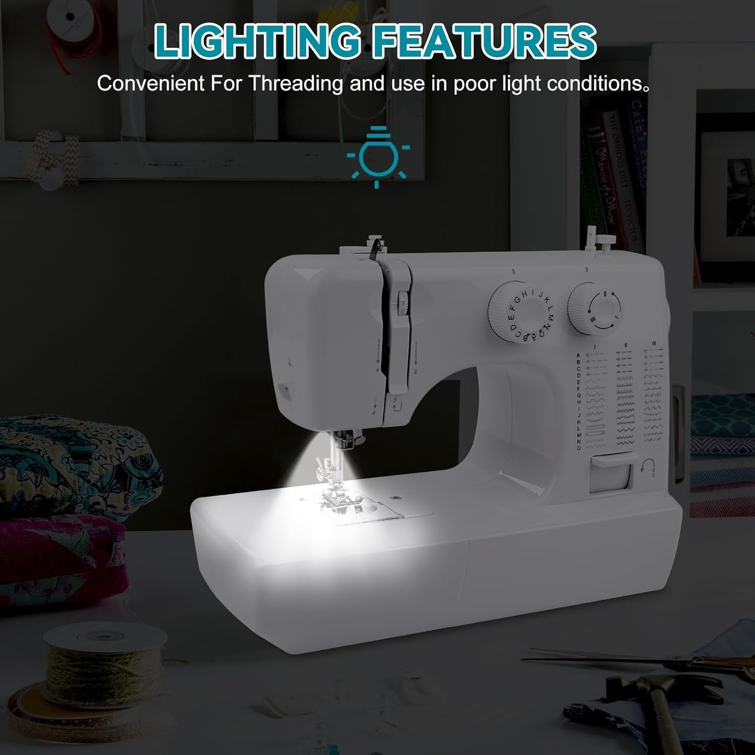 45 Stitch Mini Sewing Machine Double Needle 42pc Kit Beginner Electric
