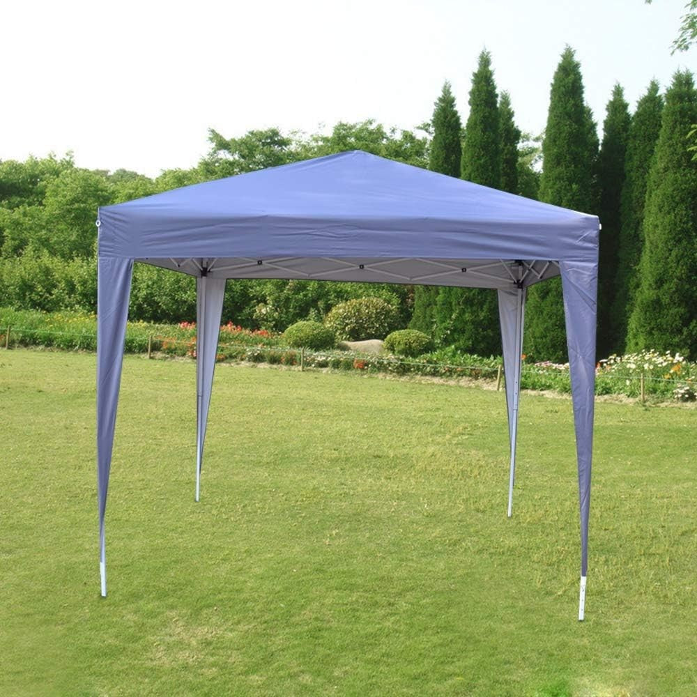 2.5x2.5M Grey Pop Up Gazebo With Sides Waterproof Outdoor Garden Party Tent