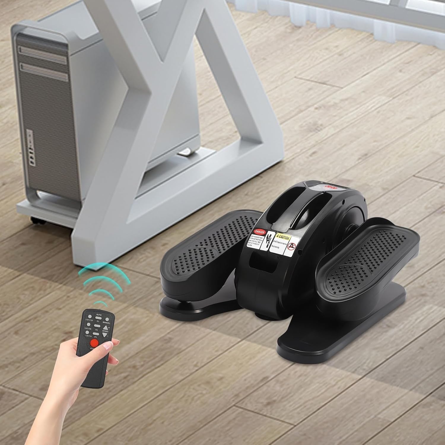 Mini Under Desk Elliptical Pedal Exerciser Quiet Electric Seated Leg Trainer