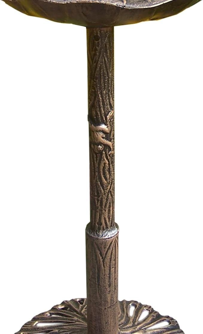 Antique Bronze Frog Bird Bath – Cast Aluminium Garden Ornament Outdoor Décor