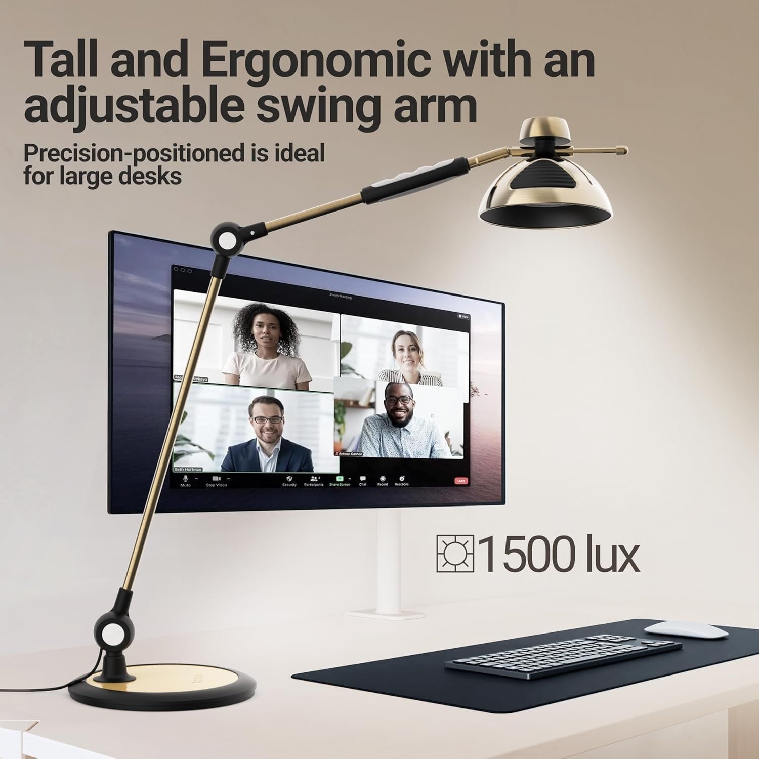 LED Desk Lamp with Gesture Control, 36 Modes, Adjustable Arm & Brightness