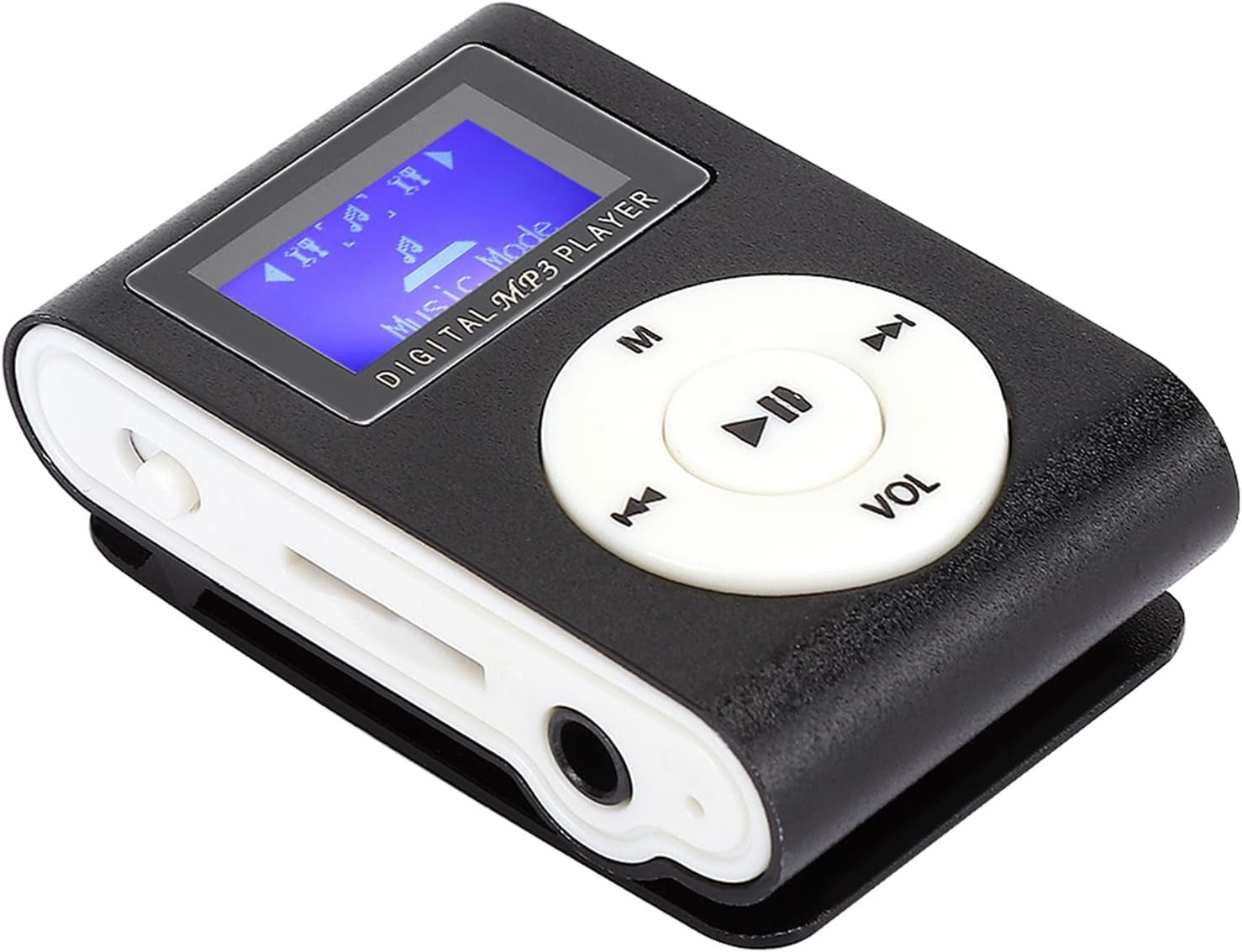 128GB Mini MP3 Player LCD Screen Portable Clip Metal Black