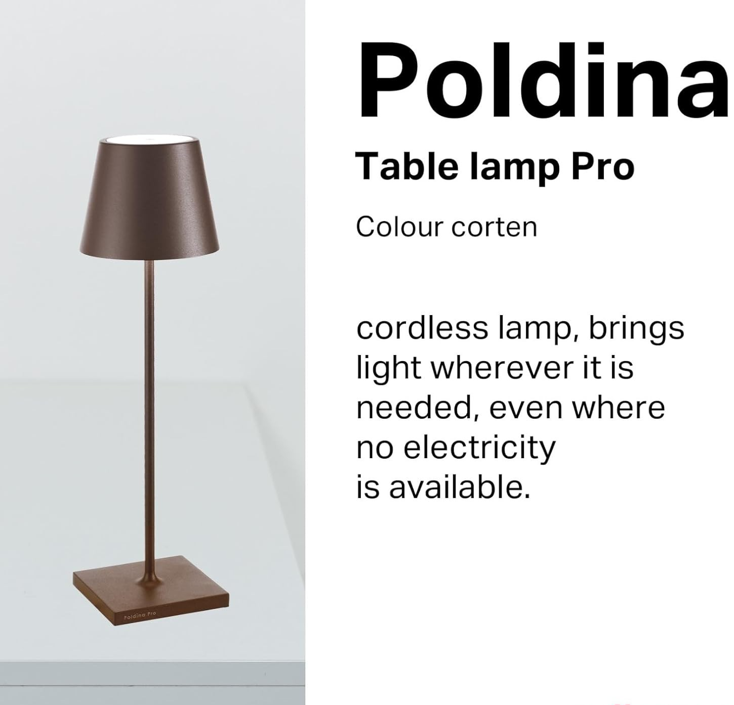 Rechargeable Cordless Table Lamp with Touch Dimmer, Outdoor/Indoor LED Light
