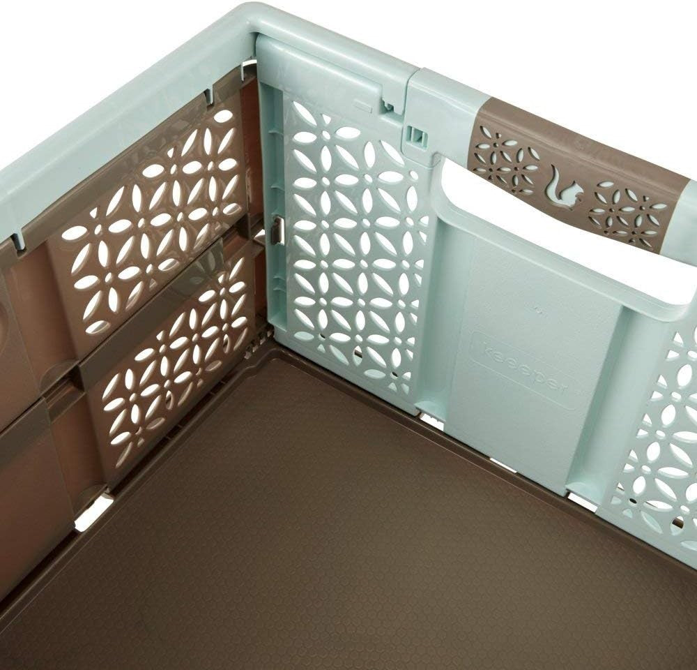 3x 32L Foldable Storage Crates Heavy Duty 30kg Stackable Boxes