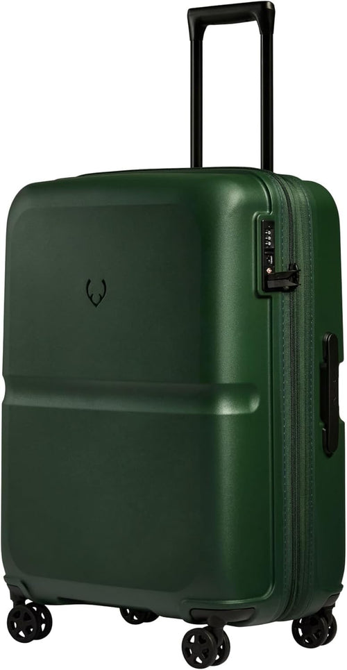Medium Hard Shell Suitcase Expandable 4 Spinner Wheels TSA Lock 68cm Green