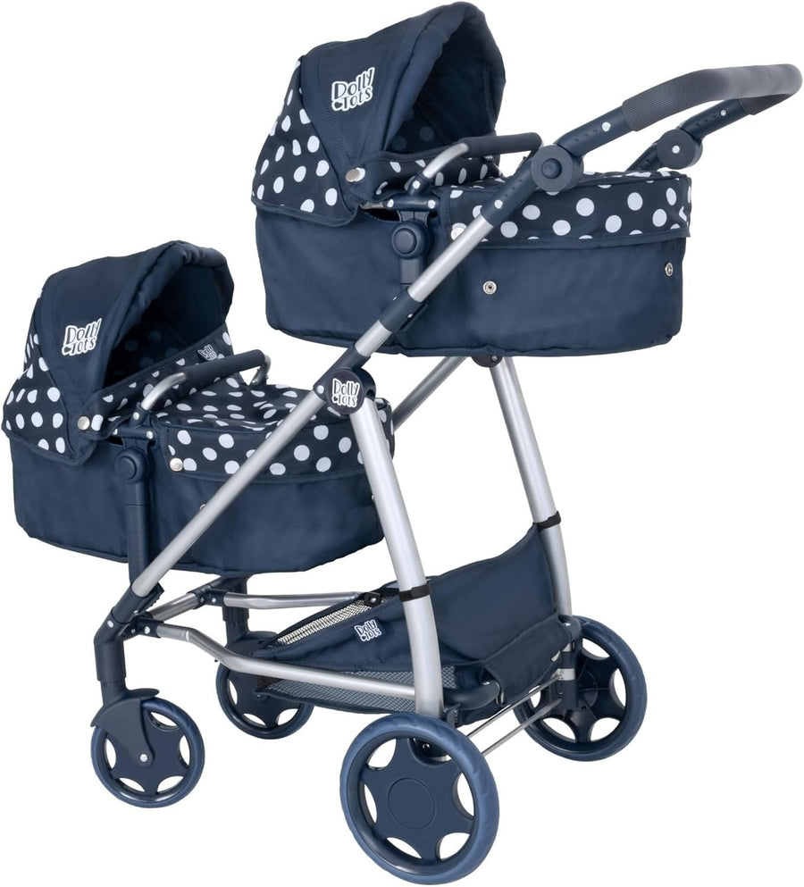 Twin Dolls Pram Double Pushchair Foldable Toy Stroller Adjustable Handle