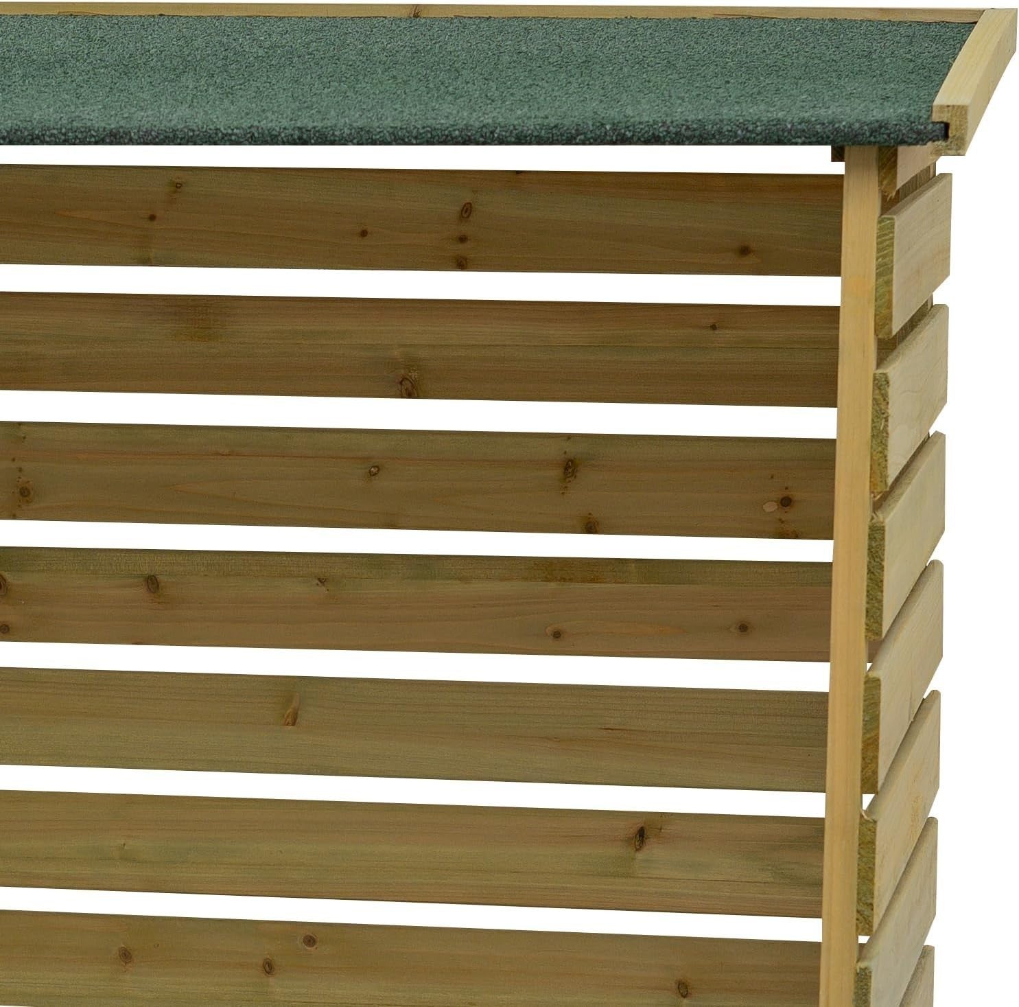 Wooden Log Store Shed 116x64x123cm Firewood Storage Outdoor