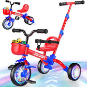 5 in 1 Toddler Tricycle Balance Bike Push Handle Adjustable Seat