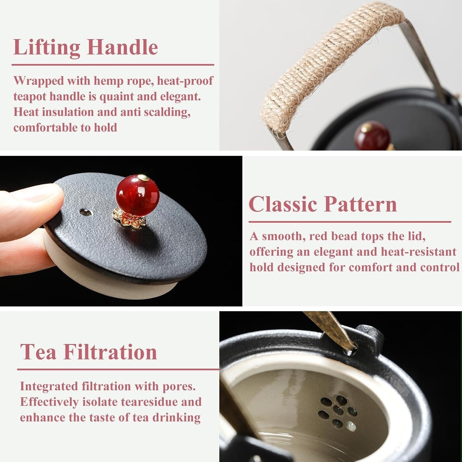 7Pc Gongfu Tea Set Ceramic Teapot 4 Cups Tea Tray Travel Bag Kit