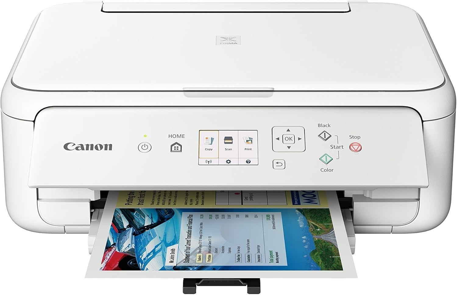 Wireless 3-in-1 Colour Printer A4 Duplex LCD Screen White