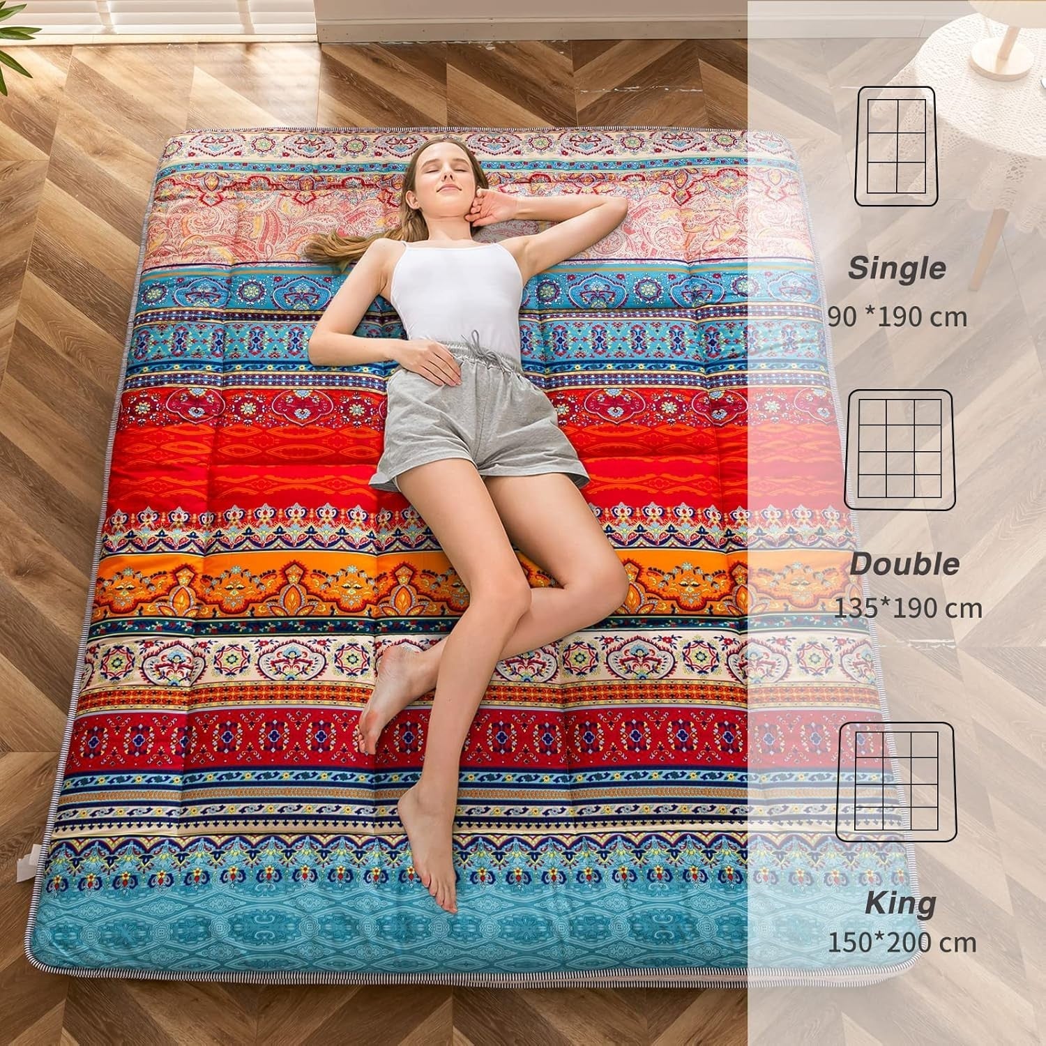 Premium Japanese Floor Mattress Single Size Foldable Futon Sleep & Lounge Pad