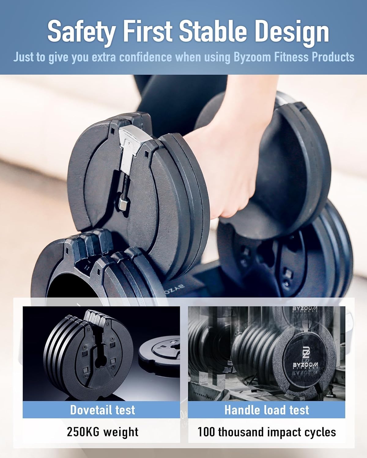 25lb Smart Adjustable Dumbbells Pair 5-in-1 Quick Select Home Gym