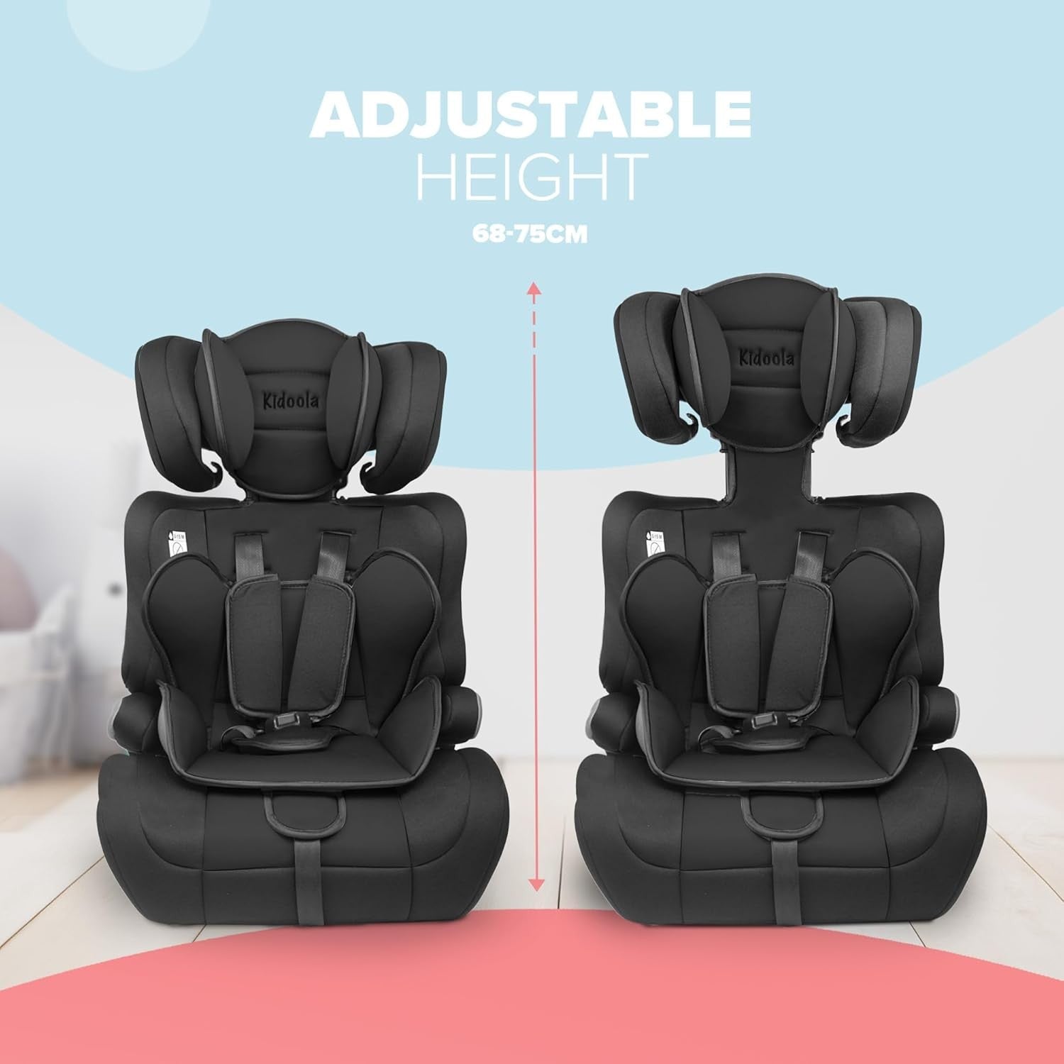 High Back Booster Car Seat for Kids Adjustable Headrest Safety Certified