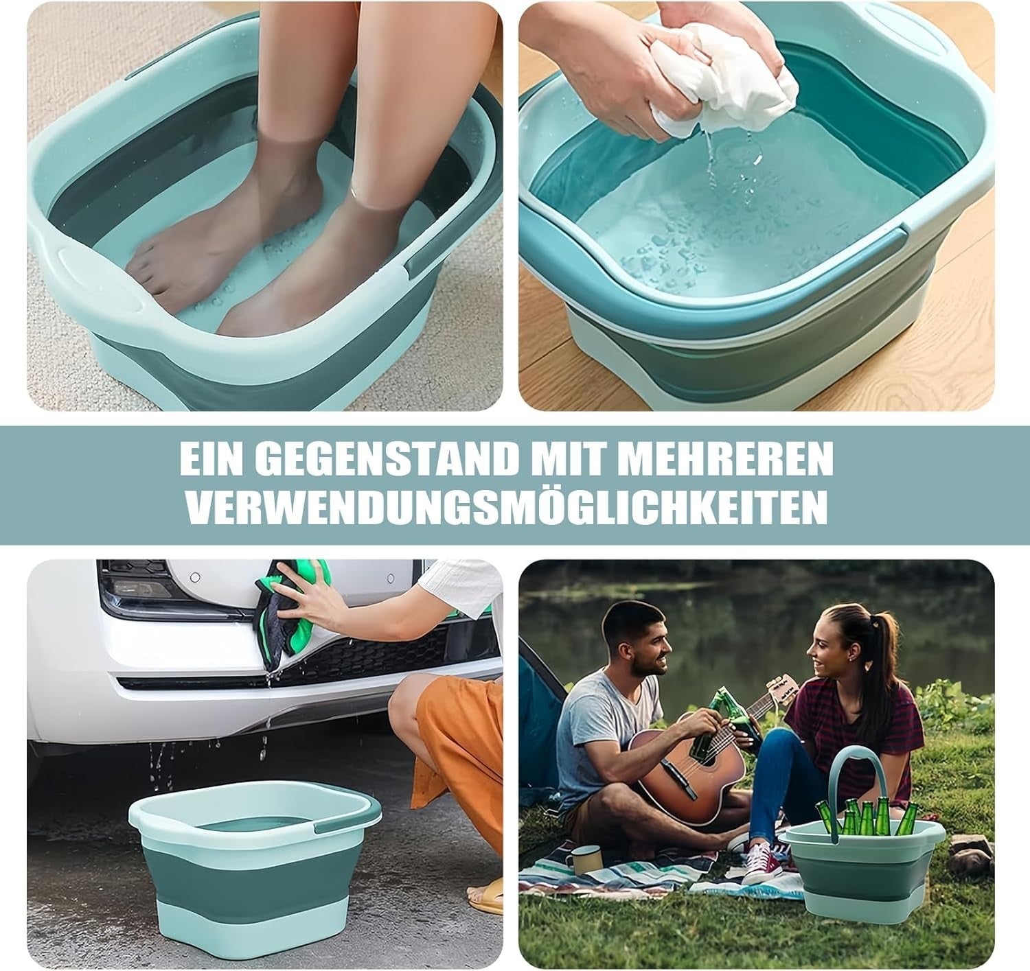 Portable Foot Bath Massage Soak Bucket Folding Large Capacity Travel
