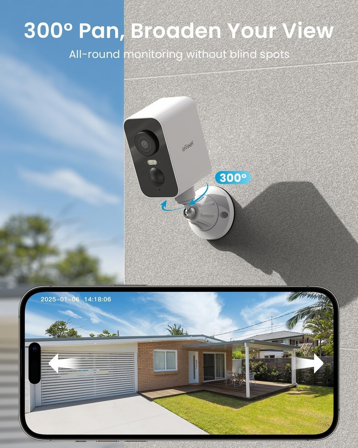 Wireless 2K Security Camera Outdoor Magnetic Battery CCTV WiFi IP65