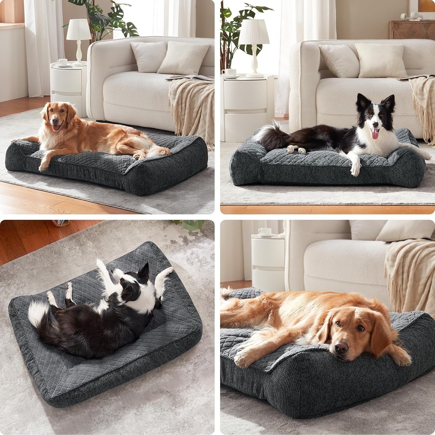 XL Orthopedic Dog Sofa Bed 107x76cm Extra Thick Washable