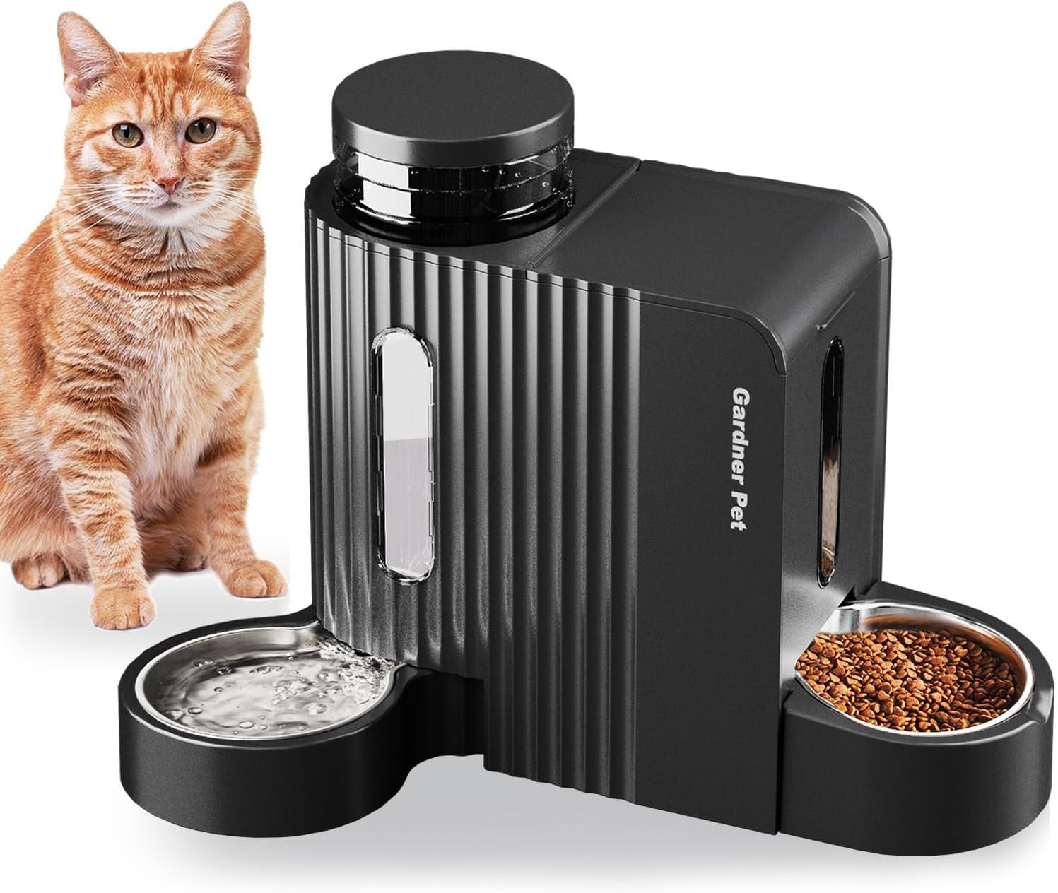 2 in 1 Gravity Pet Feeder Water Dispenser 3L Auto Food Station Black