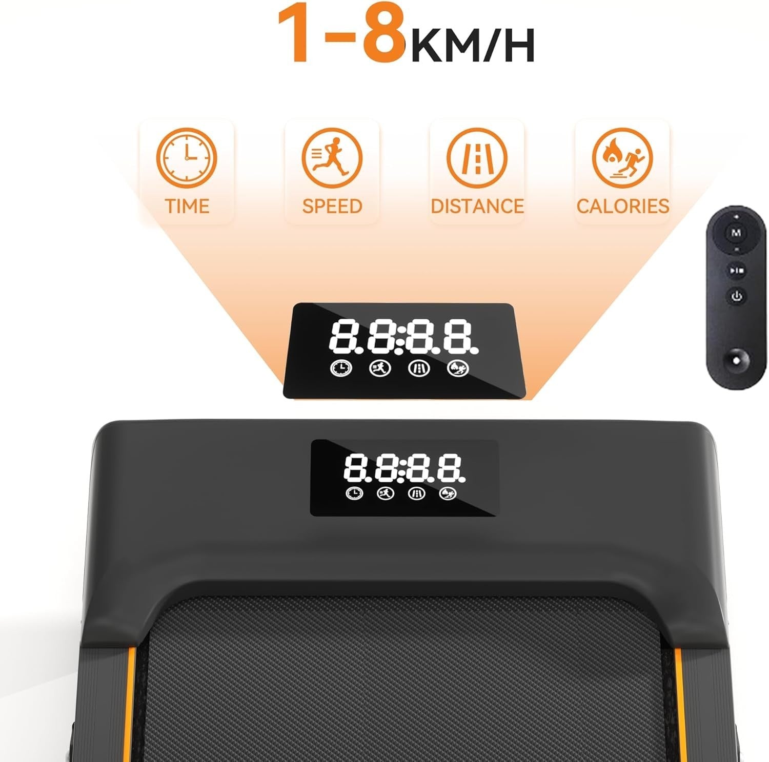 Foldable Walking Treadmill 2-in-1 2.0HP Motor Incline LED Display Home Gym