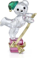 Crystal Holiday Bear 2024 – Faceted Figurine with Pink & Green Accents, Gift