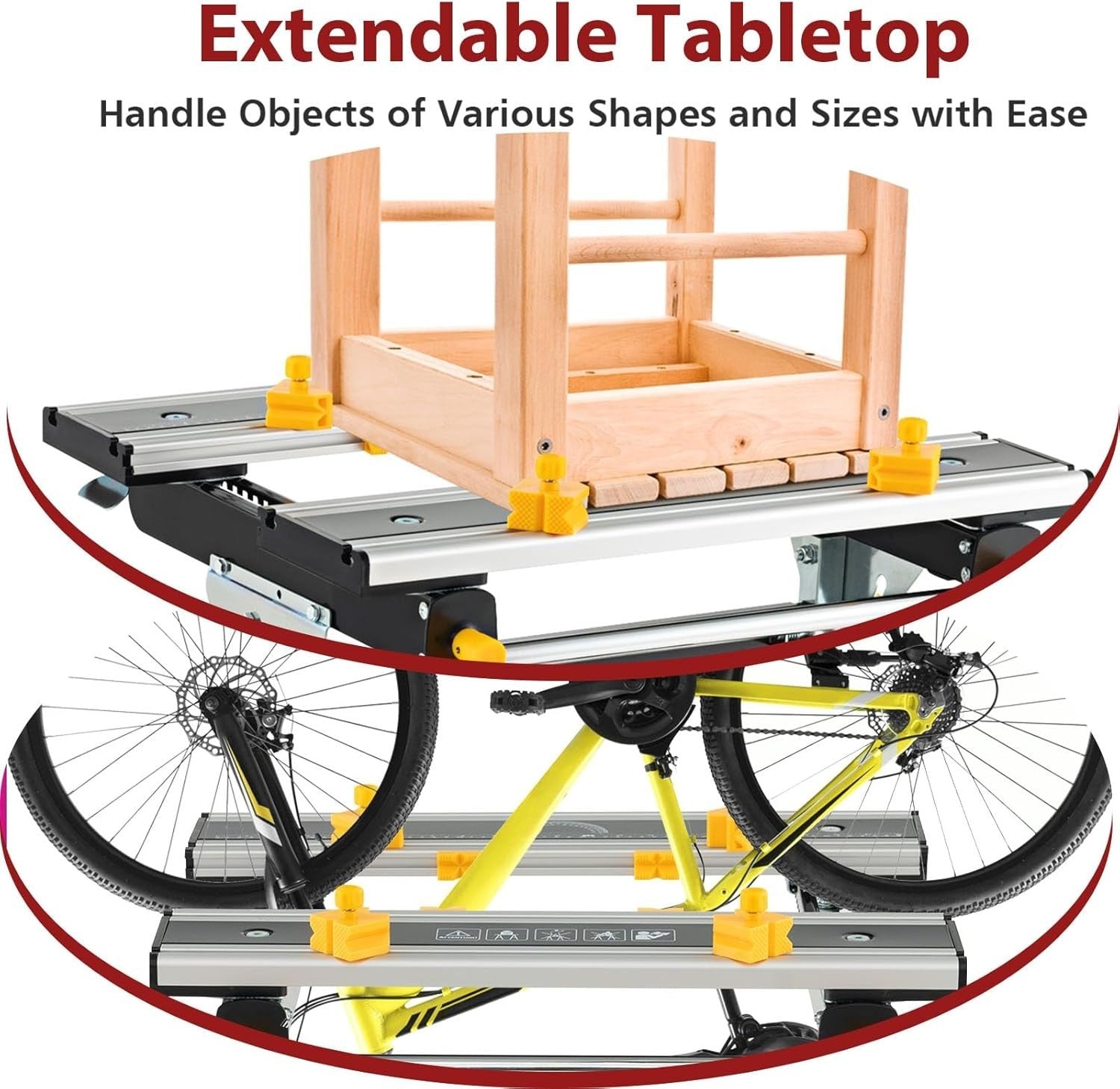 Adjustable Folding Workbench Black 7-Height Tilt Table Sawhorse Clamp Station