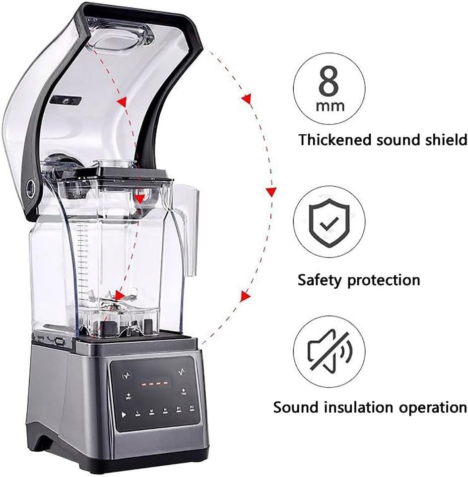 High Power Slush Machine Ice Blender 1500W Silent Smoothie Cocktail Maker