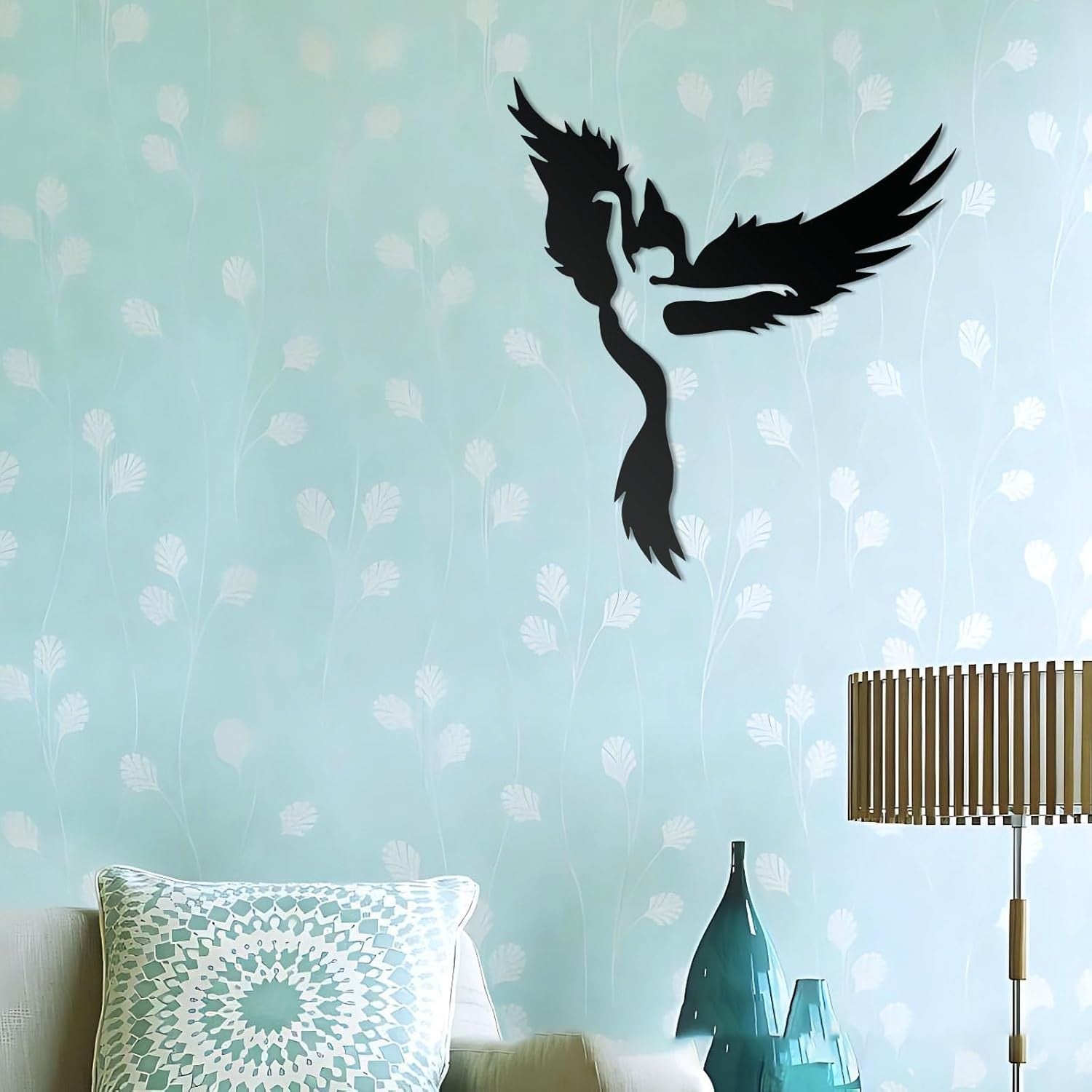 Metal Ballerina Angel Bird Wall Art Silhouette