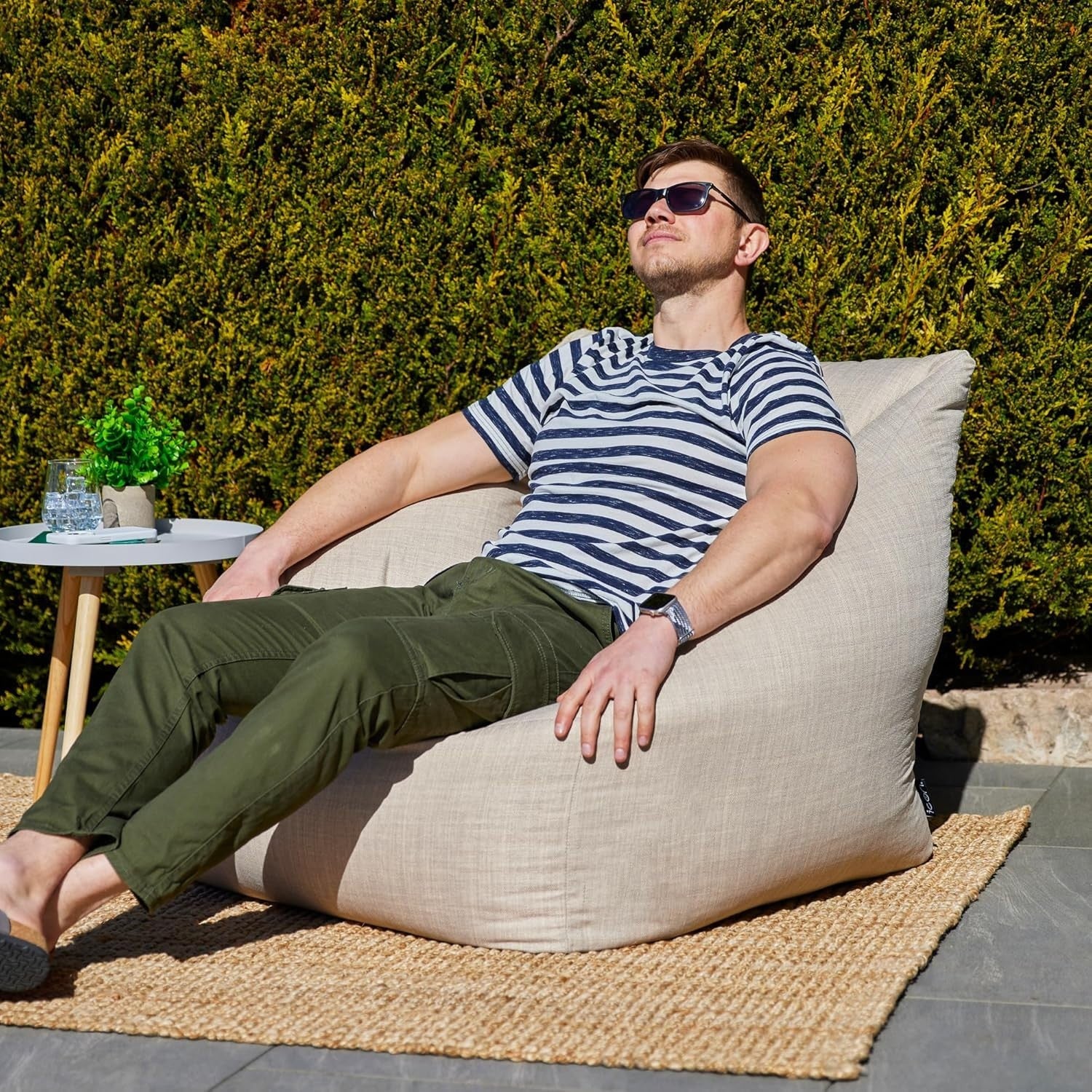 Comfy Water-Resistant Bean Bag Chair Indoor Outdoor Lounge Seat Adult