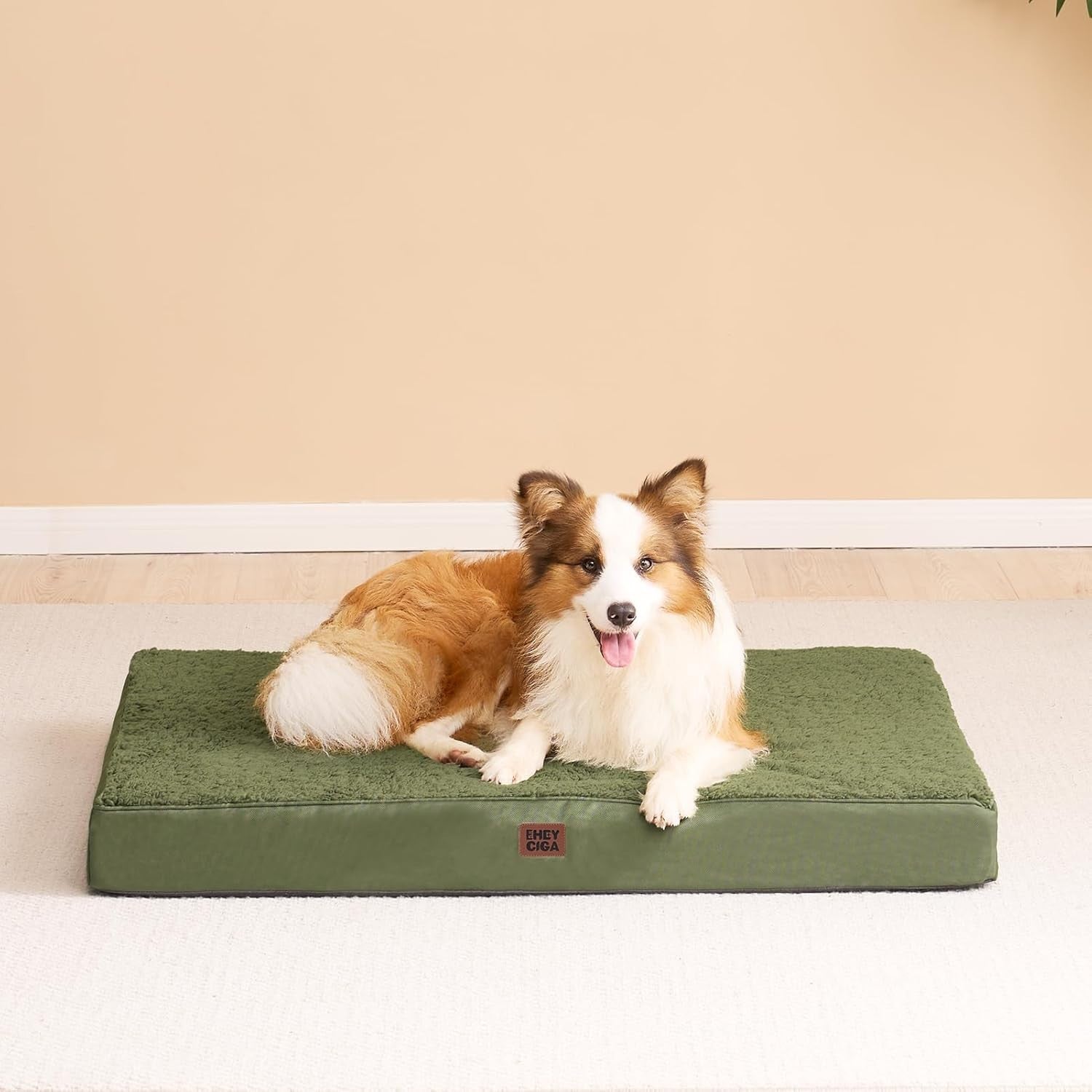 Orthopedic XXL Dog Bed 120x74x9cm Washable Cover Non Slip Green
