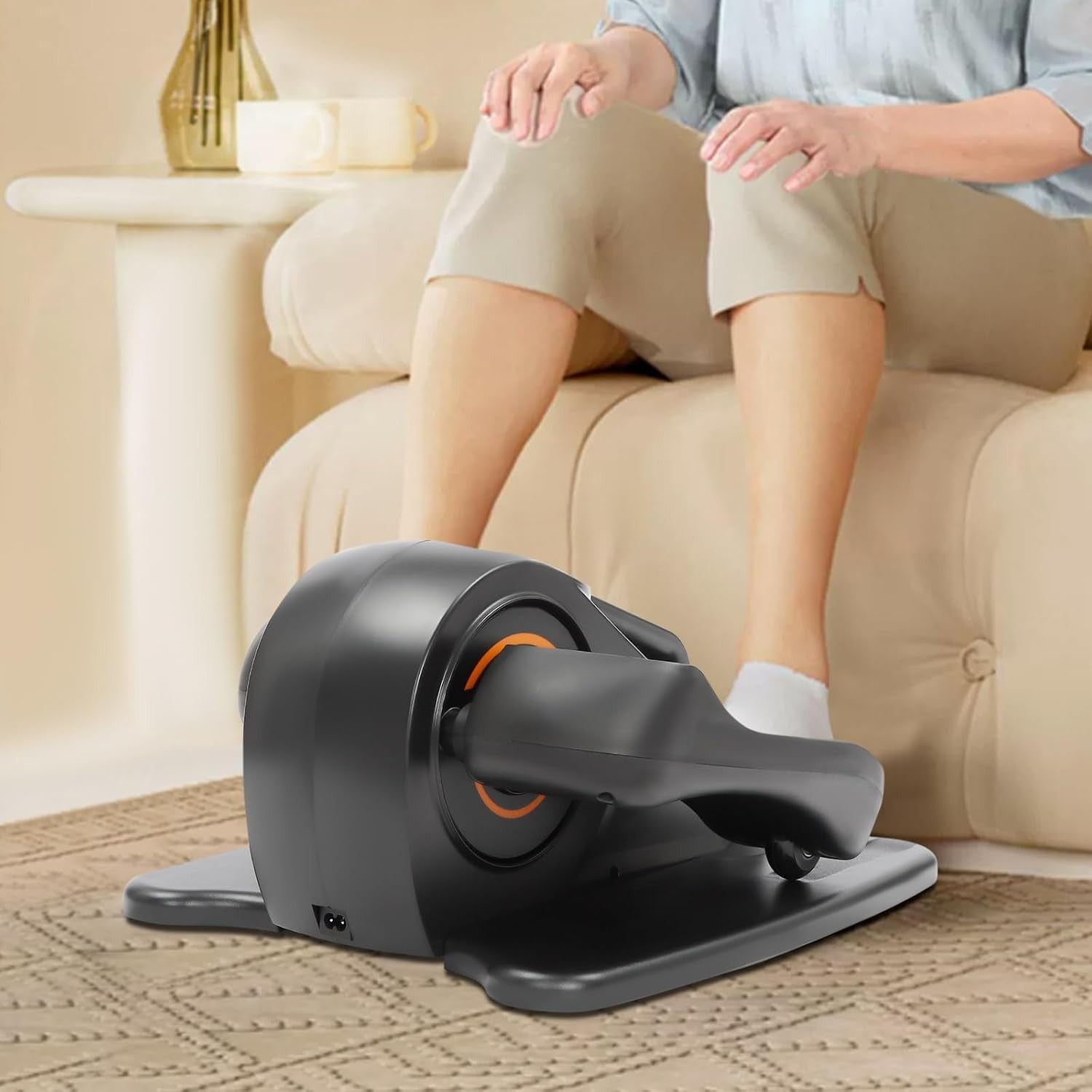 Under Desk Elliptical Trainer Quiet Electric Pedal Exerciser Remote LCD