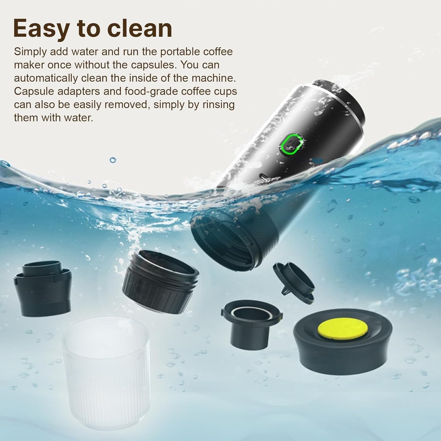 Portable Electric Coffee Maker 3-in-1 Hot Cold Brew USB Rechargeable Espresso