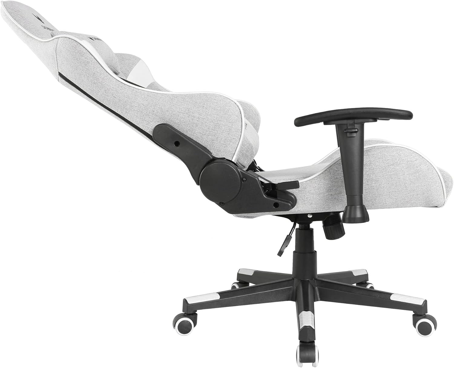 Professional Gaming Chair 180° Recline Fabric Grey White