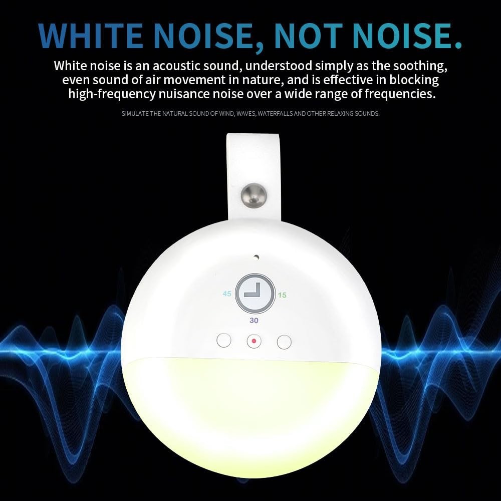 White Noise Machine for Sleep, Night Light & Monitoring, Portable Baby & Adult