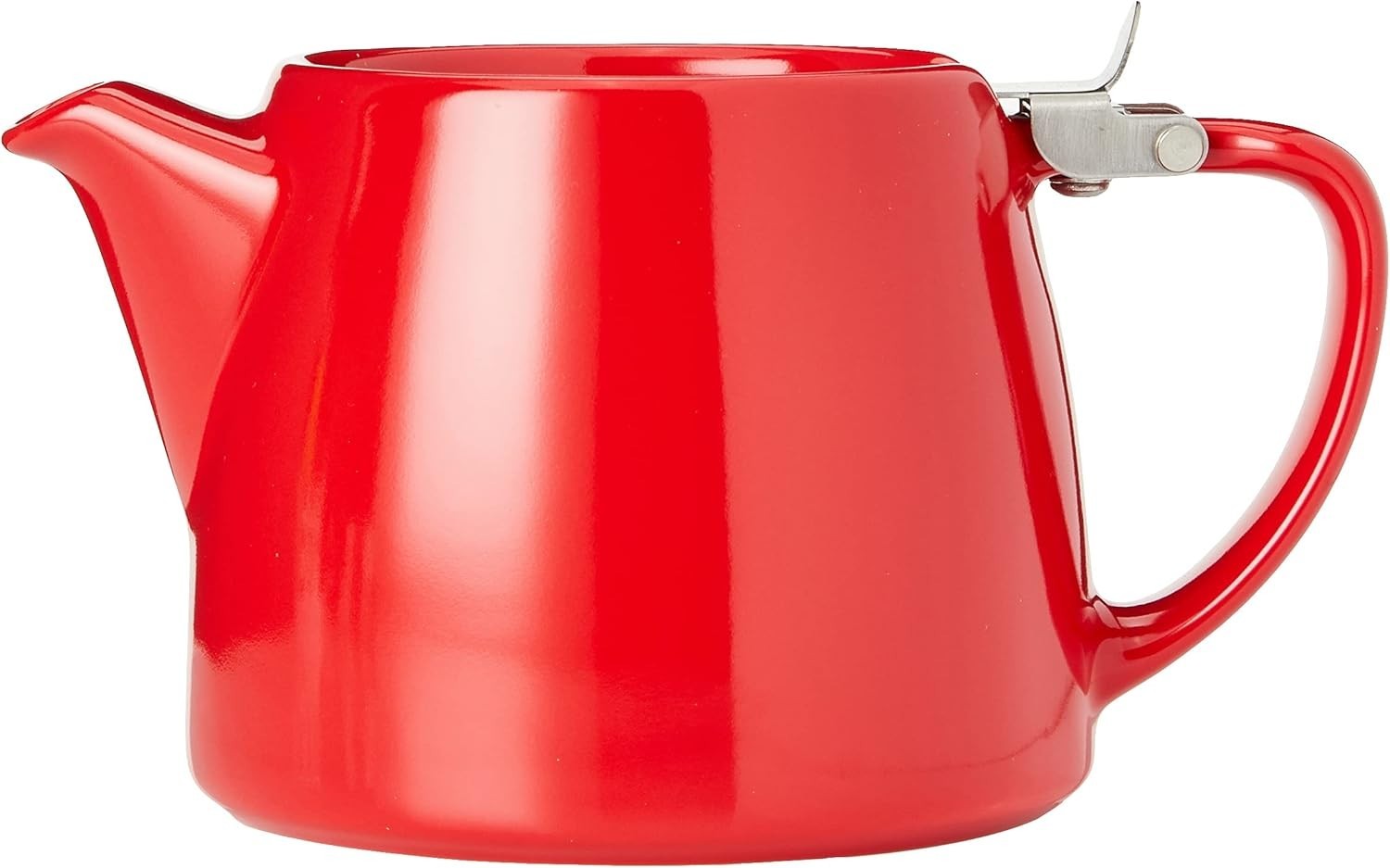 530ml Red Ceramic Teapot with Infuser Fine Mesh Tea Pot for 2