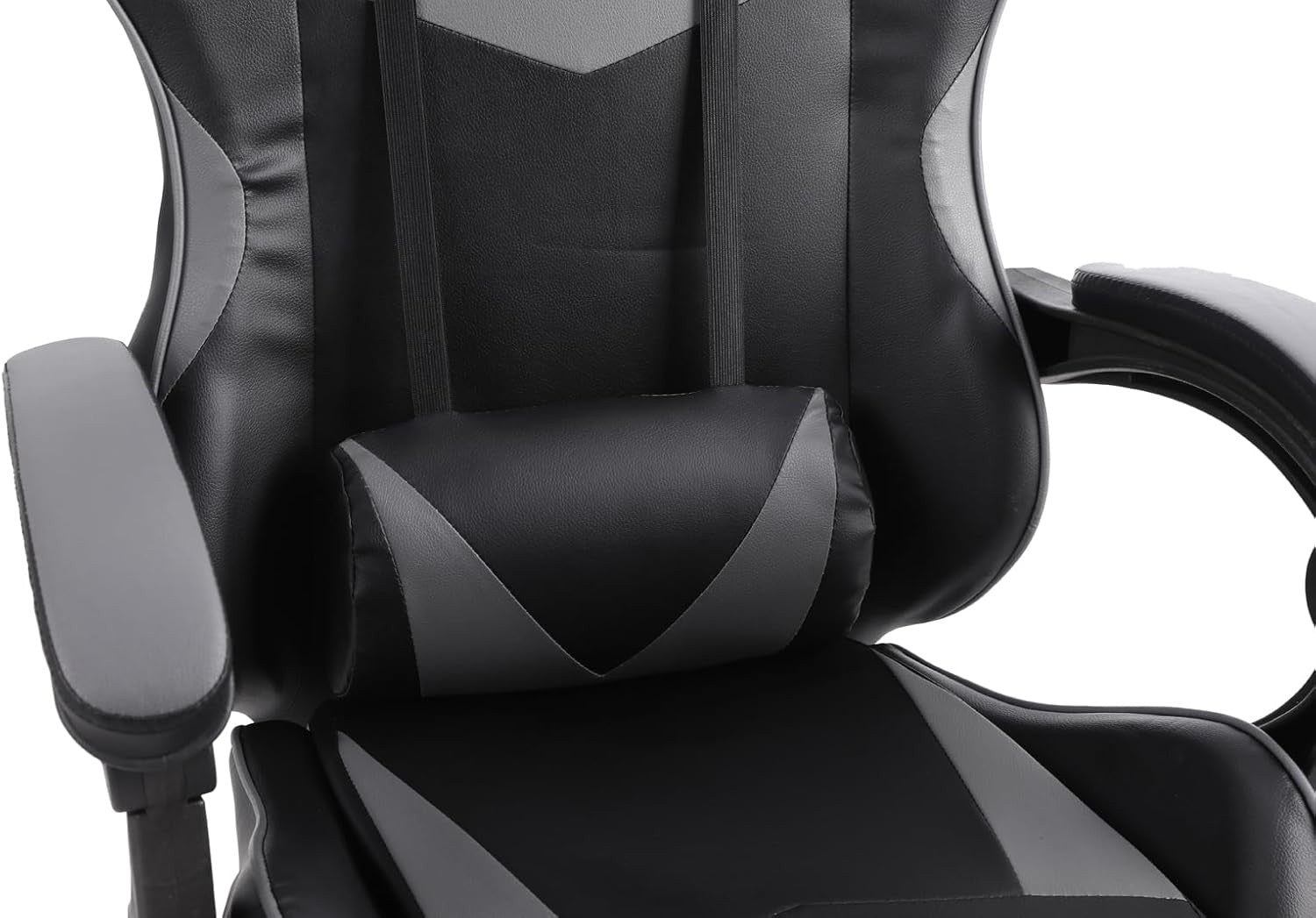 Ergonomic Gaming Chair Office Desk Chair 360° Swivel Faux Leather Grey