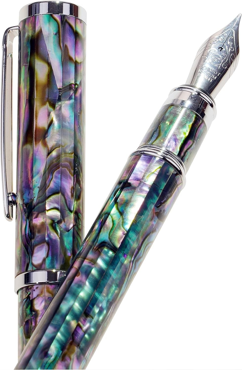 Luxury Blue Abalone Shell Fountain Pen Fine Nib Gift Set