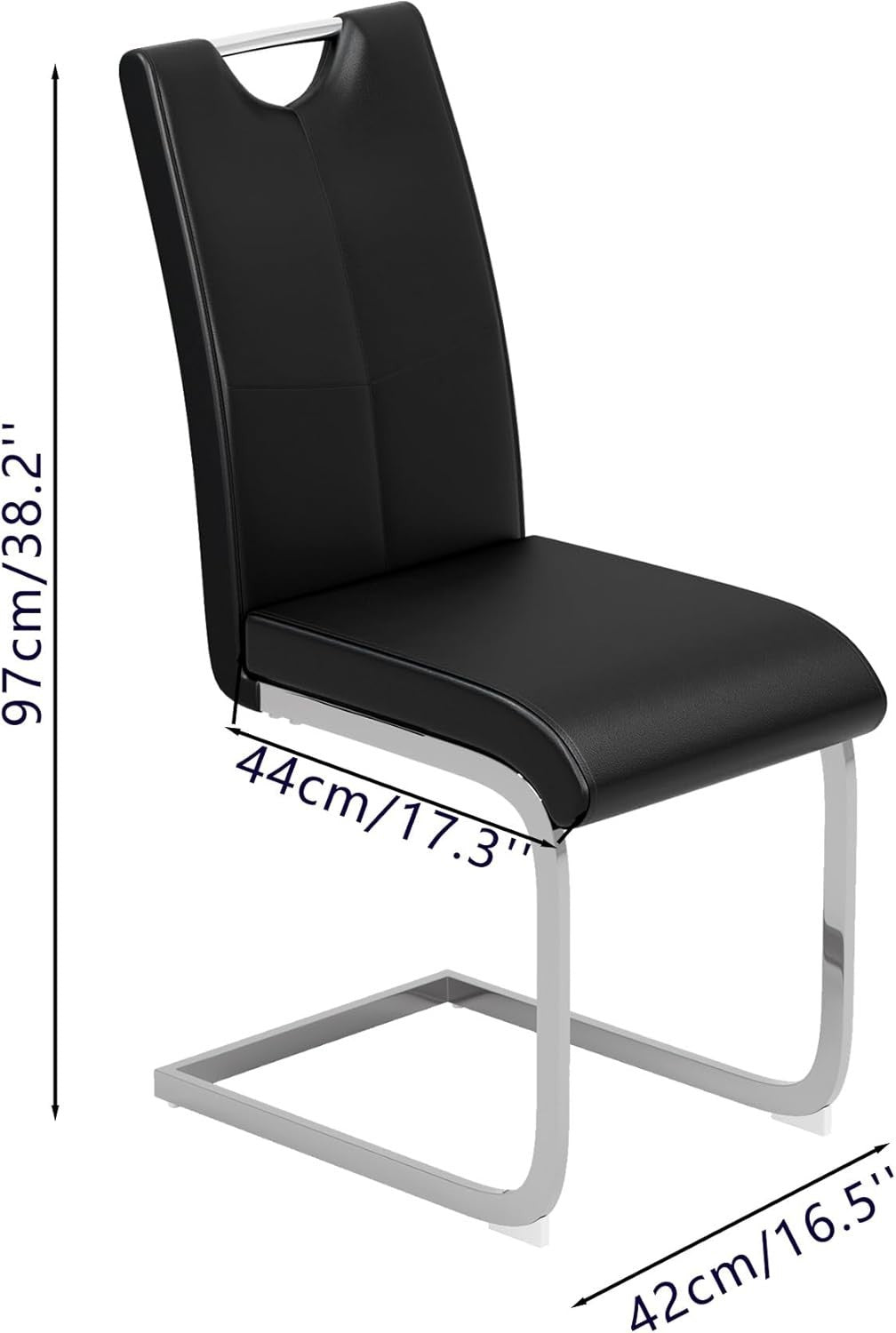 Round 100cm Glass Dining Table with 4 Black Faux Leather Chairs Set