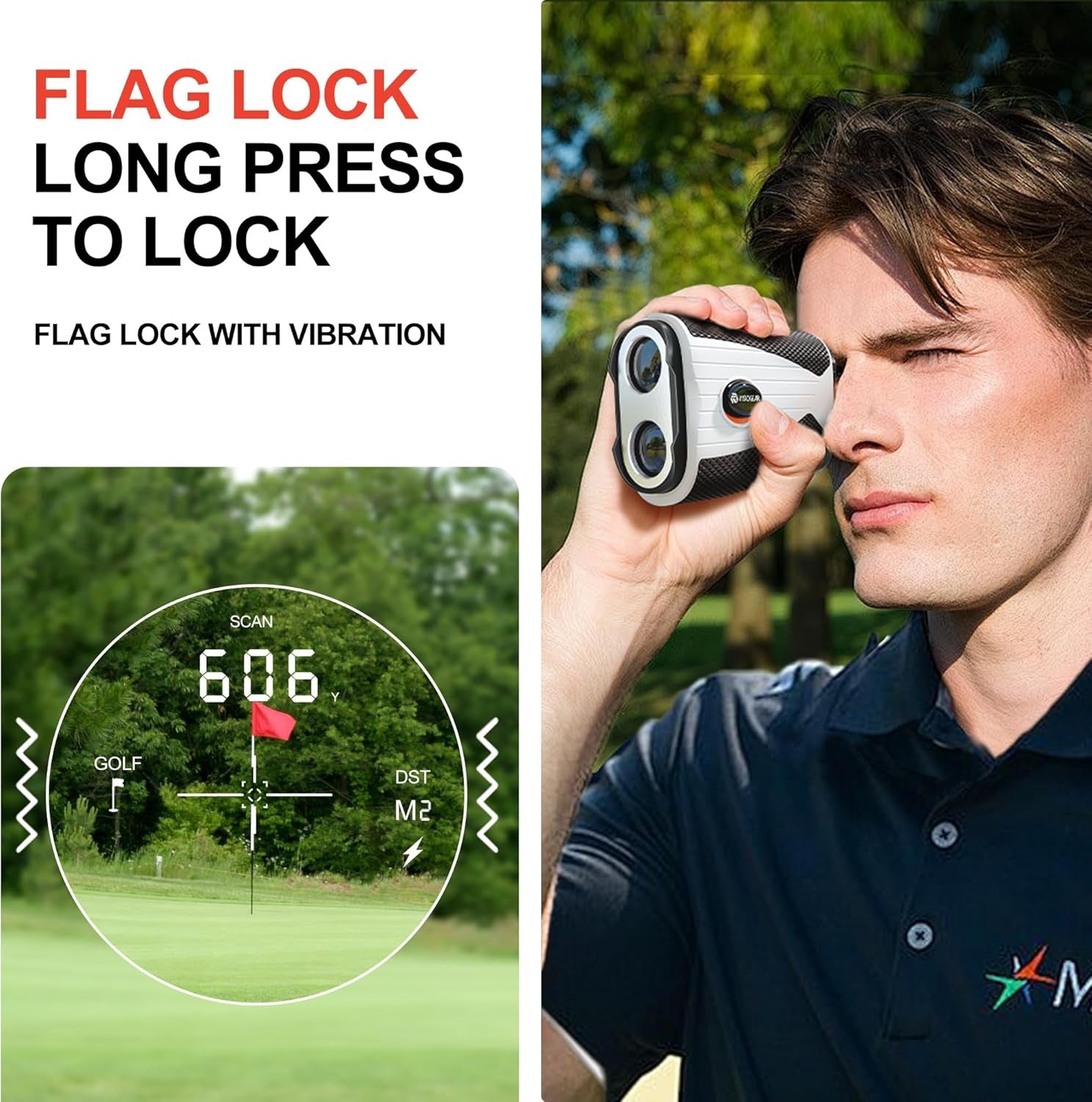 Golf Rangefinder with Slope 1200 Yards 7X Pin Lock Vibration Laser