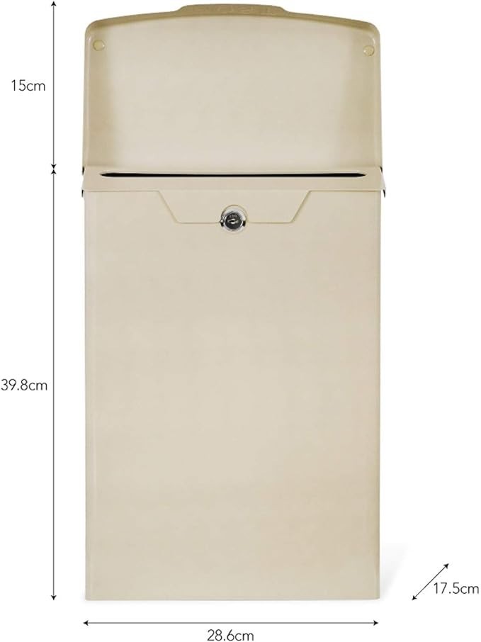 Lockable Wall Mounted Post Box Clay Steel Secure Outdoor Mailbox Vintage Design