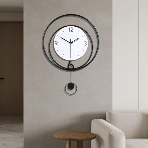 White Modern Wall Clock 33x43cm Silent Quartz Pendulum Minimalist Home Decor