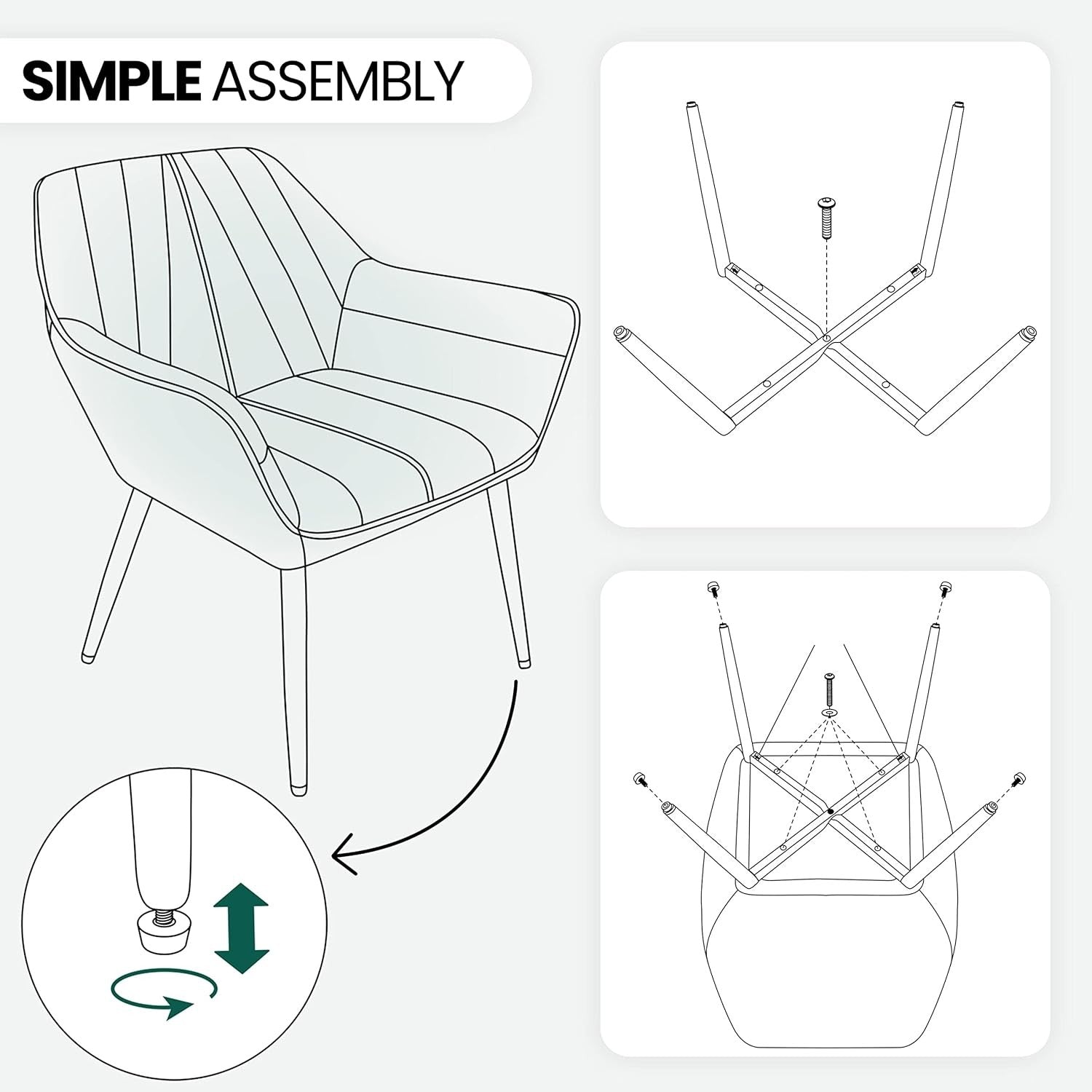 Green Velvet Tufted Vanity Chair Modern Armchair Metal Legs