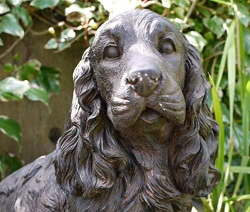 Resin Cocker Spaniel Dog Ornament Garden Statue 40cm Outdoor Patio Figurine