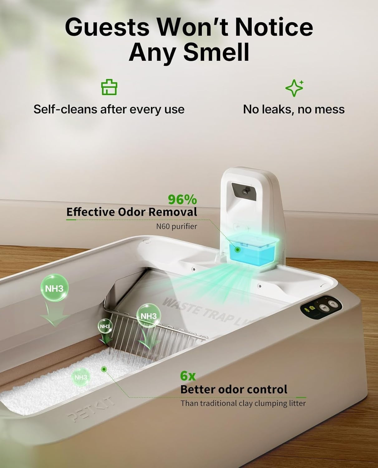 Self Cleaning Cat Litter Box AI Camera Auto Cleaning Odor Control XL