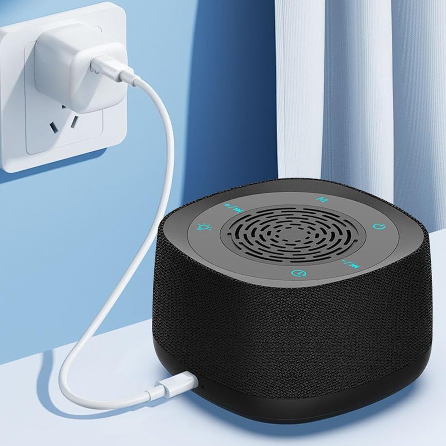 Portable White Noise Machine with Night Light & Long Battery Life