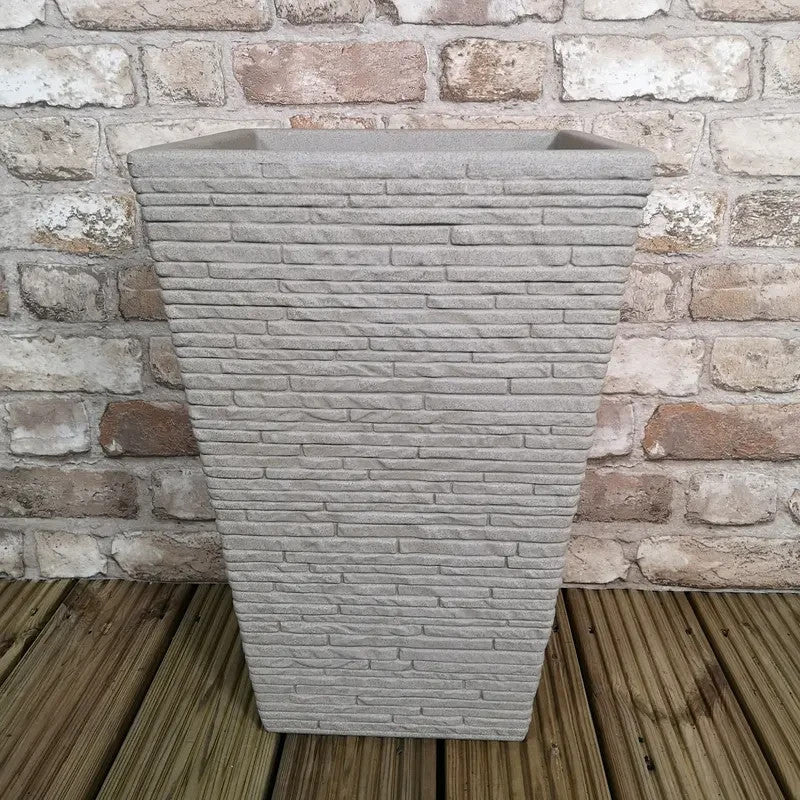Tall Stone Effect Slate Garden Planter 45cm Indoor Outdoor Frostproof