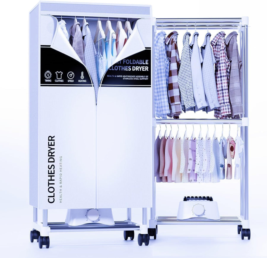Portable Clothes Dryer Cabinet Electric Drying Wardrobe 15kg with Timer